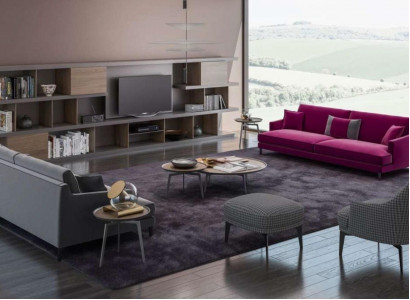 Große Graue Wohnzimmer Sofagarnitur Luxus 3+2+1 Sitzer Hocker 4tlg Neu